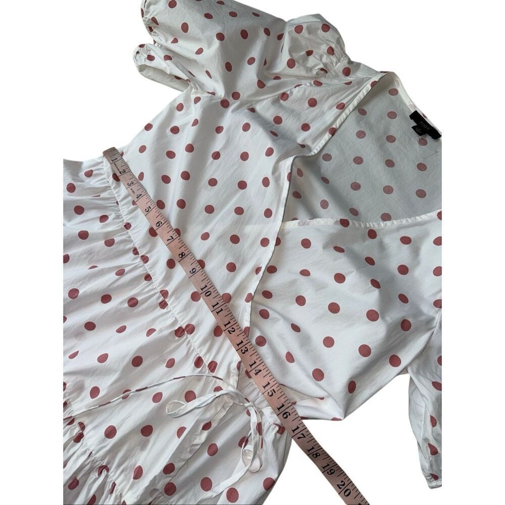 J.crew polka dot Puff-sleeve cotton poplin wrap dress in white rose dot - Picture 11 of 13